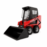 chargeuse compact pneu manitou sur fond blanc