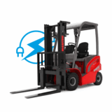 chariot élévateur électrique 1T8-5T manitou sur fond blanc